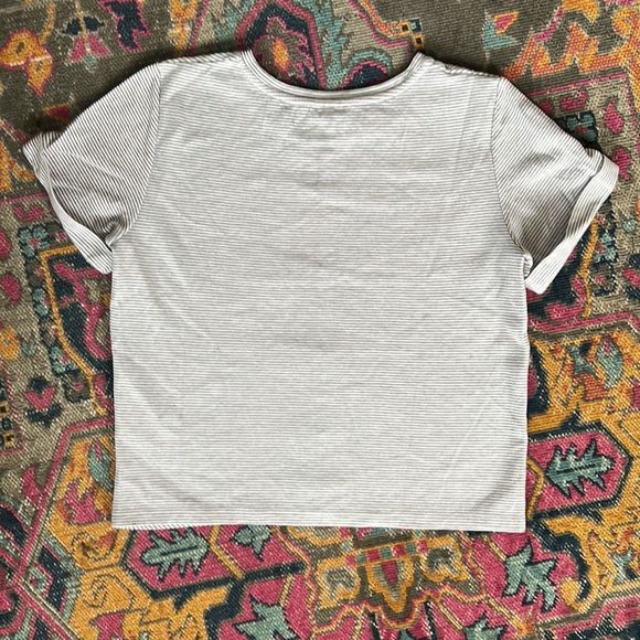 Club Monaco Cuffed Stripped Short Sleeve Shirt XS - Picture 2 of 6